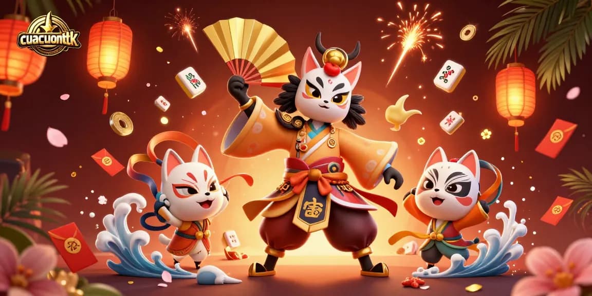 Engage in thrilling gameplay with cuacuonttk, featuring vibrant characters, coins, and festive decorations.