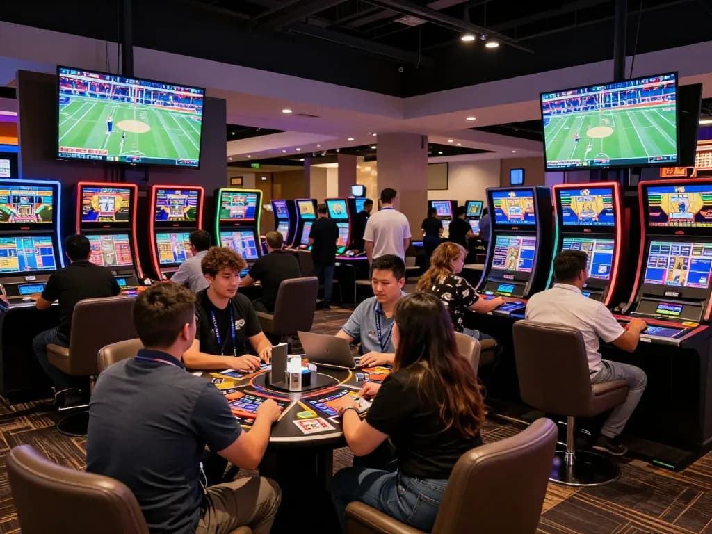 Players engaging in sports betting at ALO8 with live game updates displayed.
