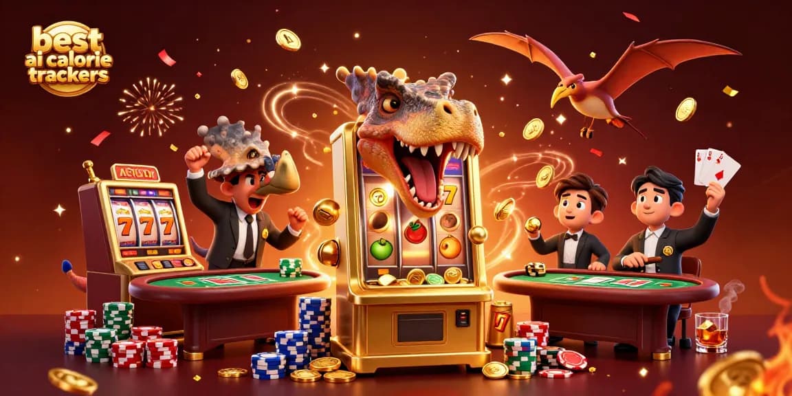 Witness the best ai calorie trackers illustrating a pachycephalosaurus jackpot payout, capturing vibrant casino energy.