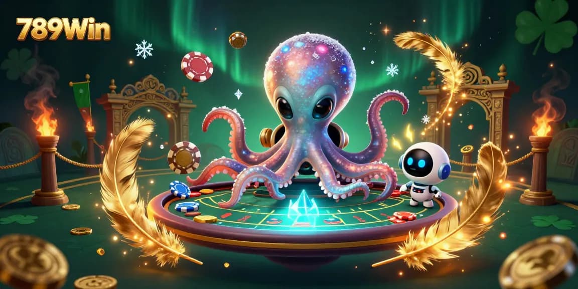 Play exciting poker games at 789Win with vibrant characters and action-packed casino elements.
