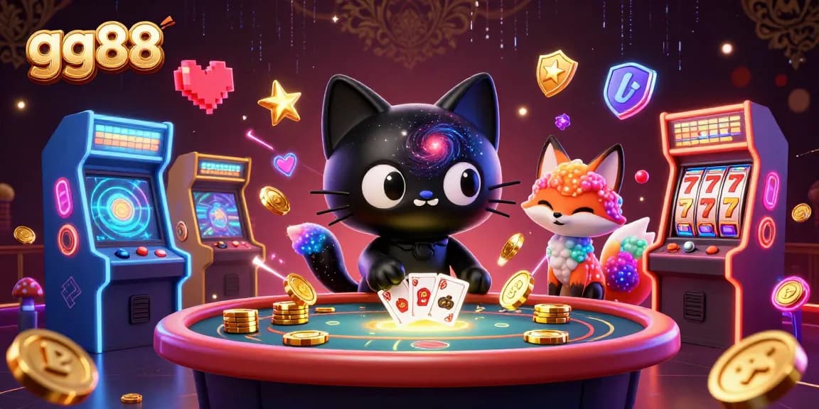 Engage with gg88's immersive cosmic casino experience featuring vibrant game elements and unique characters.