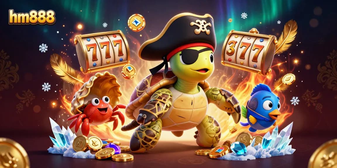 Engage in thrilling gaming at hm888 with a treasure-filled casino adventure featuring vibrant characters.