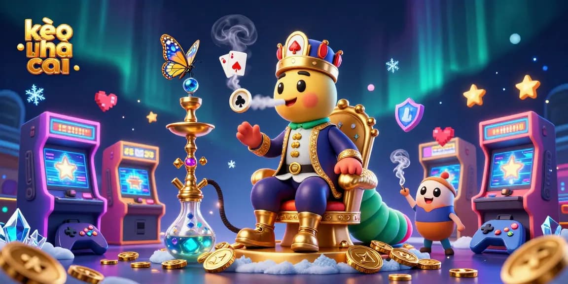 Experience the excitement of kèo nhà cái in this vibrant 3D cartoon illustration featuring a majestic caterpillar master.