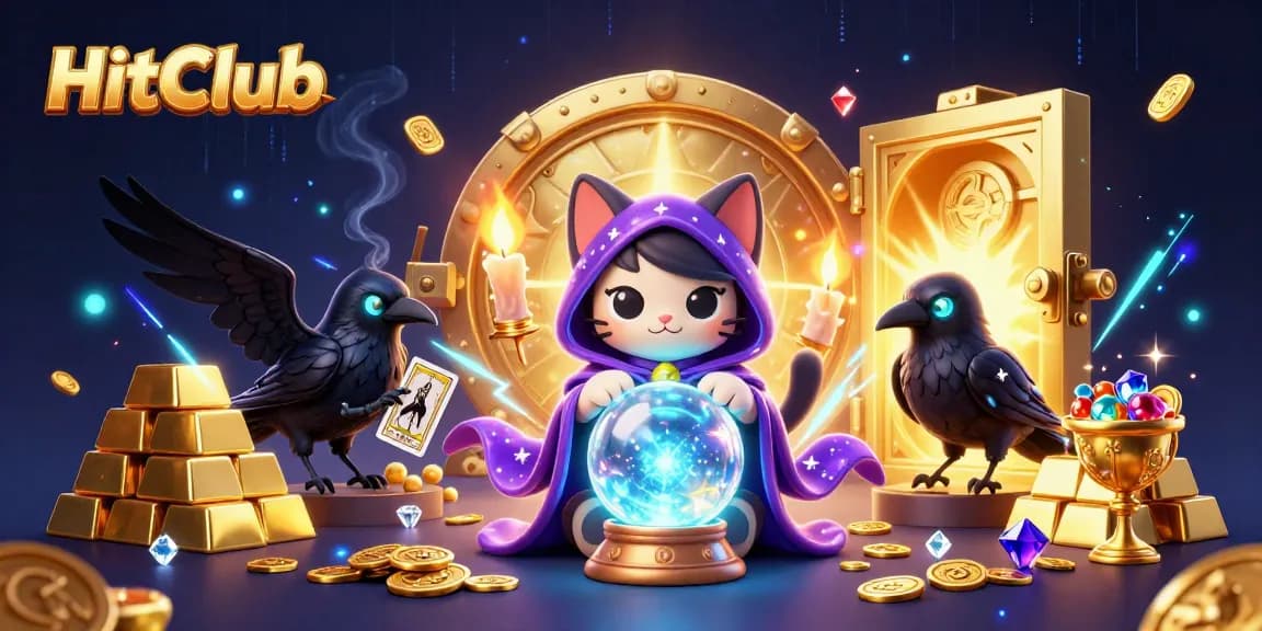 HitClub engages players with a vibrant casino scene filled with mystical characters and treasure.