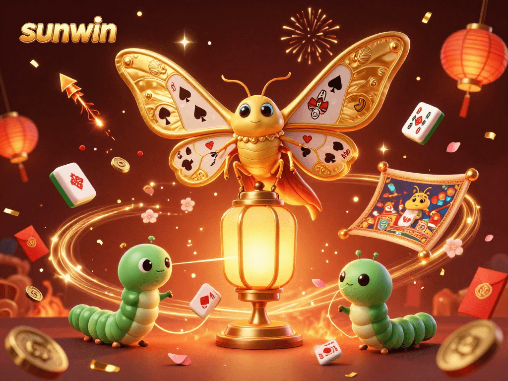 Experience winning thrills at sunwin with vibrant casino-themed 3D illustration featuring unique characters.