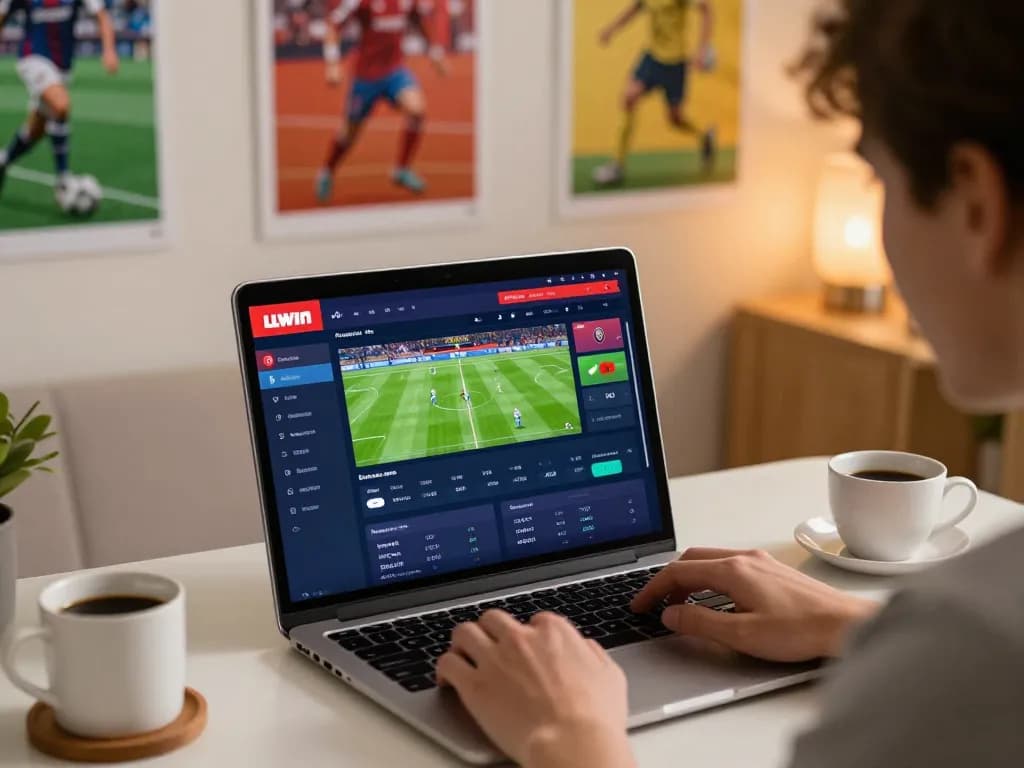 Engaged user placing bets on the LLWIN platform from home, showcasing online betting activities.