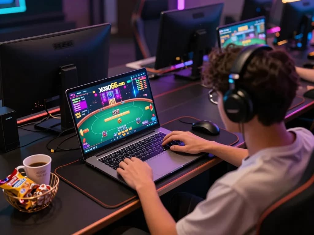 Player strategizing gameplay on xoso66com platform while enjoying a cozy online gaming environment