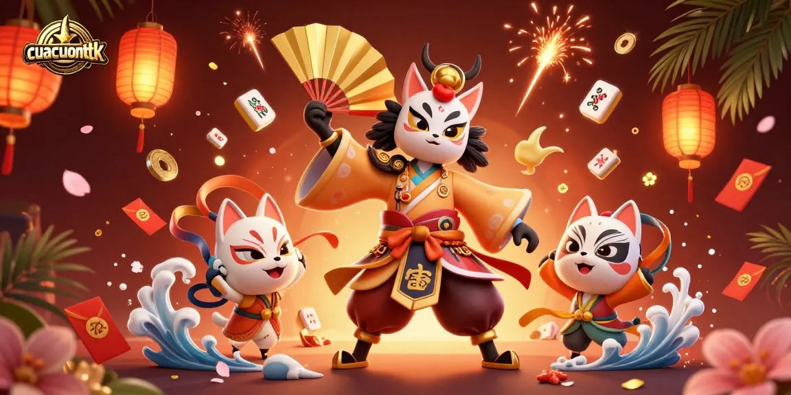 Engage in thrilling gameplay with cuacuonttk, featuring vibrant characters, coins, and festive decorations.