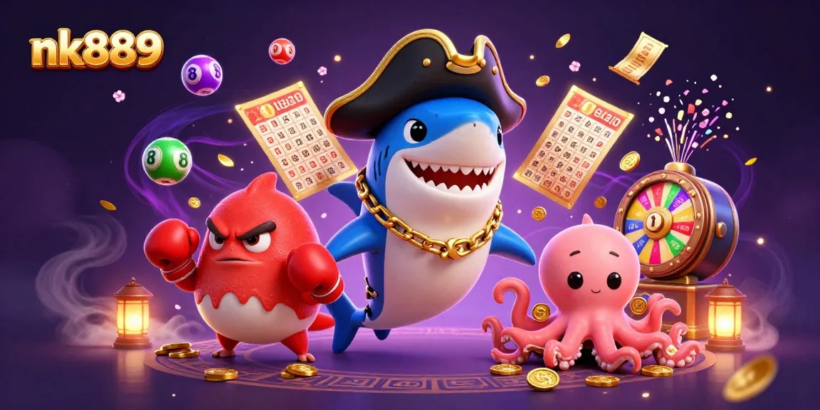 nk889 players enjoying a thrilling lottery experience with vibrant characters and dynamic elements