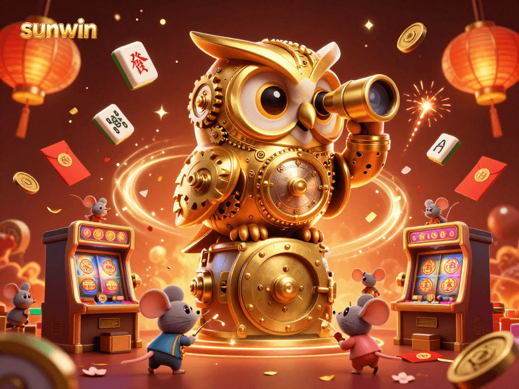 Experience the excitement of sunwin as mice patrons explore a vibrant casino scene.