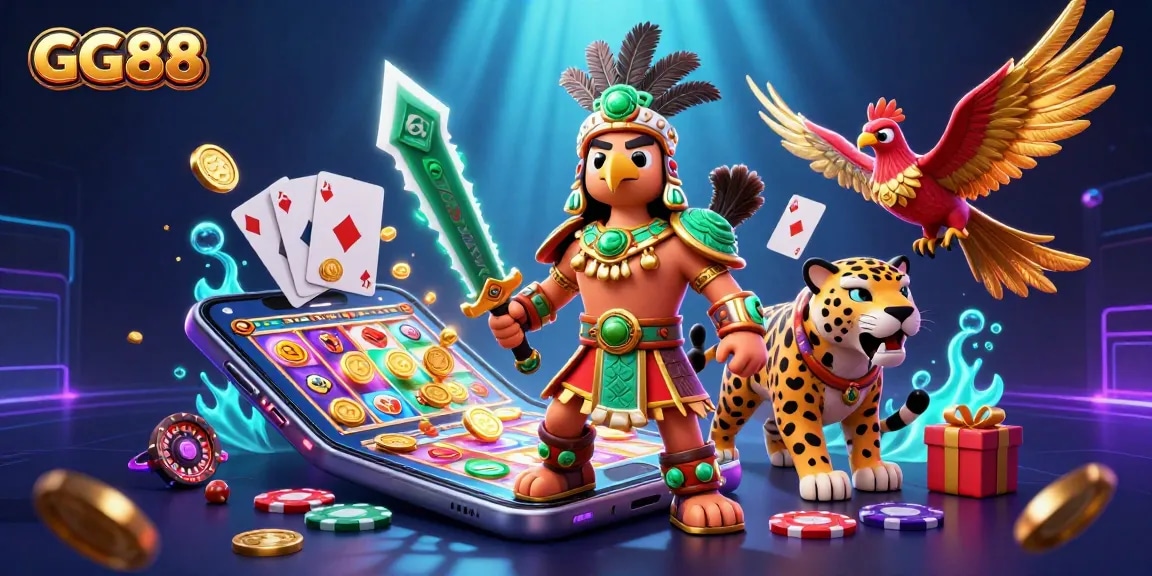 Experience excitement at GG88 with vivid slot games, players and vibrant characters in action.