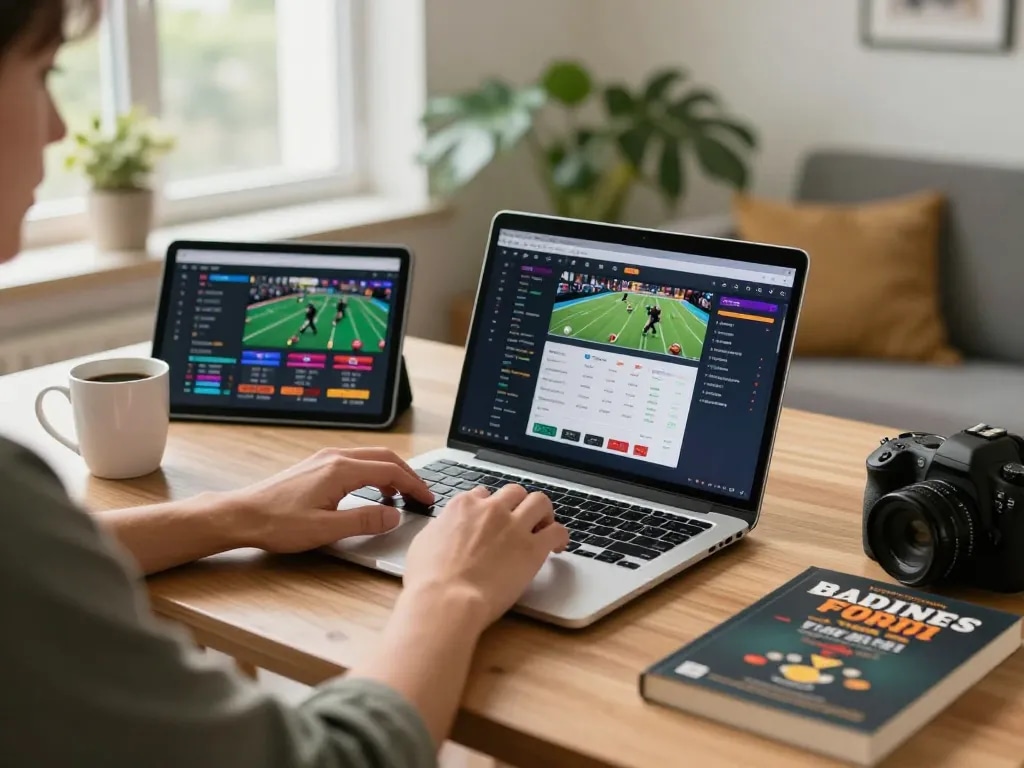 Siti non AAMS legali in Italia mostrati in una scena di gioco accogliente a casa con un giocatore impegnato nelle scommesse online.