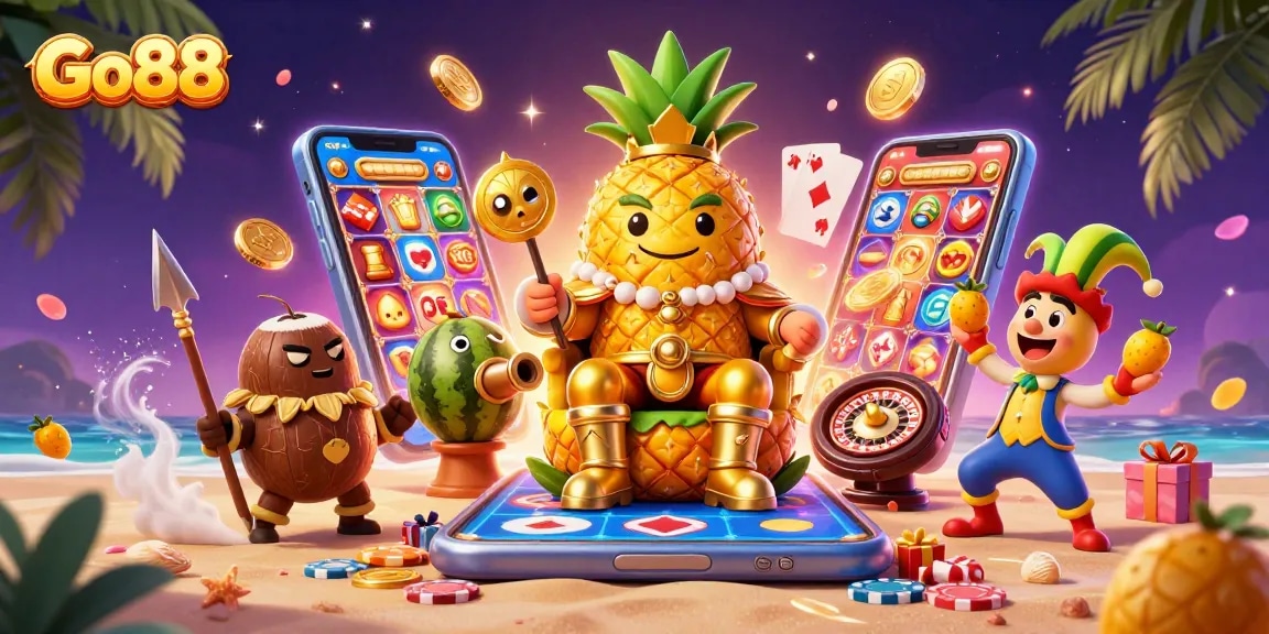 Experience fun at Go88 with engaging gameplay, featuring colorful slots and vibrant casino characters.