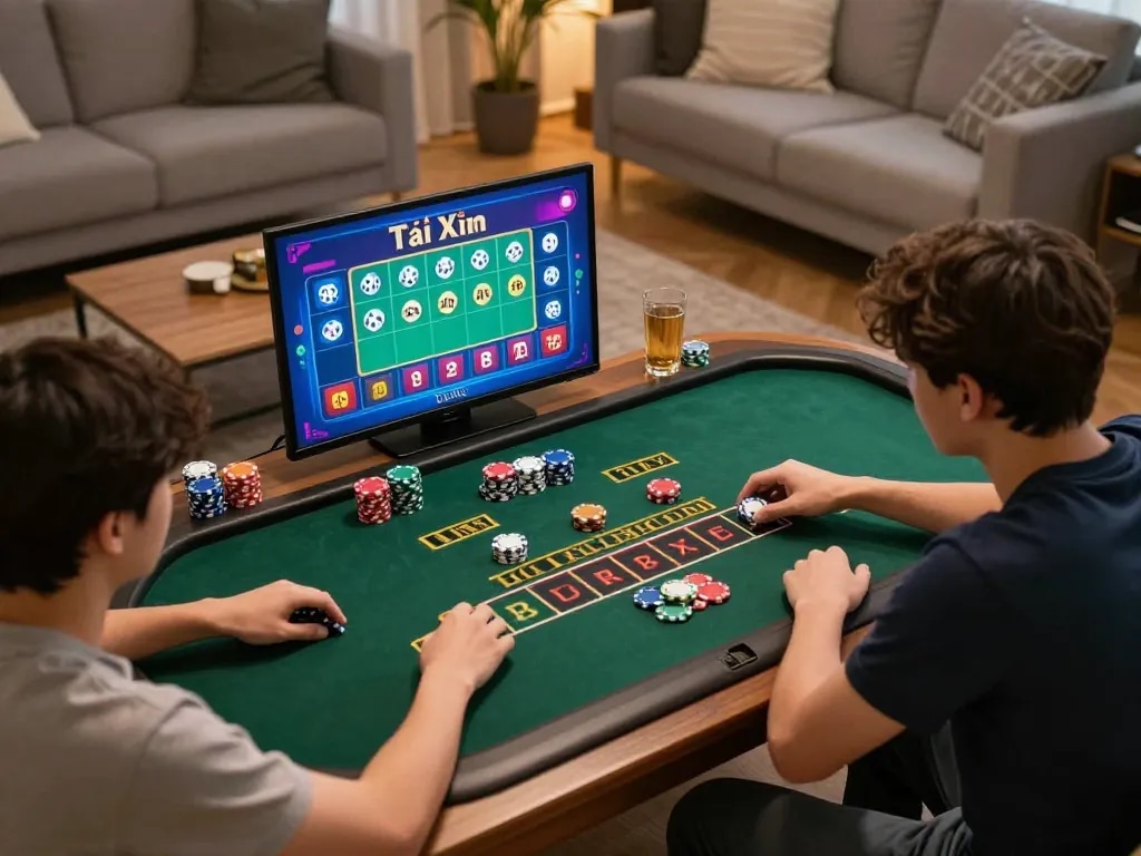 Player engaging with Tài Xỉu online, focusing on betting strategy while maintaining a responsible gaming approach.
