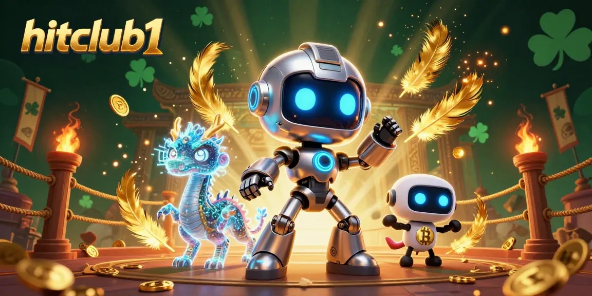 Experience thrilling wins at hitclub1 with a dynamic illustration showcasing vibrant gaming elements and characters.