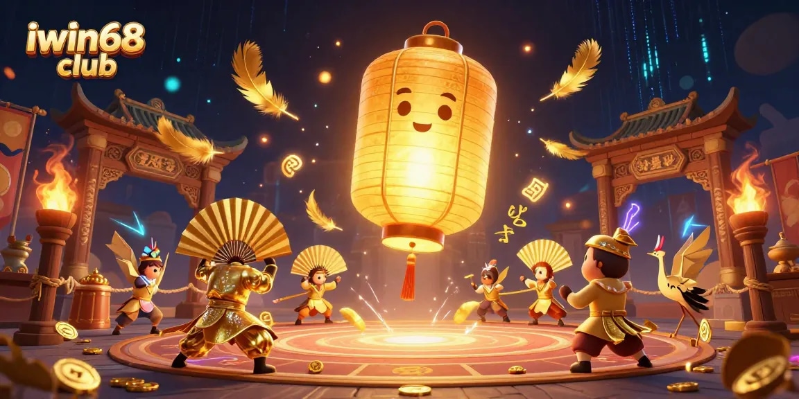 Experience thrilling games at iwin68 club with glowing lantern spirit, enriched visuals, and dynamic 3D casino elements.