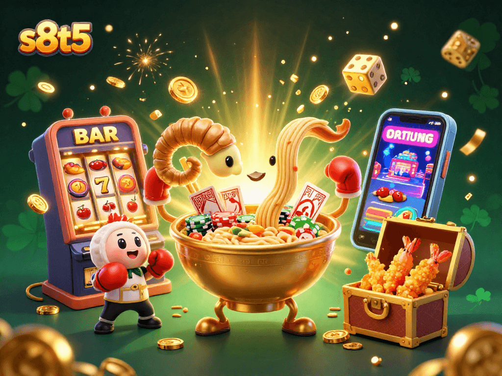 Experience thrilling wins at s8t5 with a colorful casino game scene featuring dynamic characters and vibrant elements.