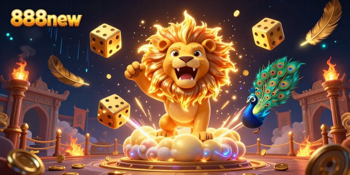 Win big at 888new with an exciting 3D casino scene filled with vibrant game elements.