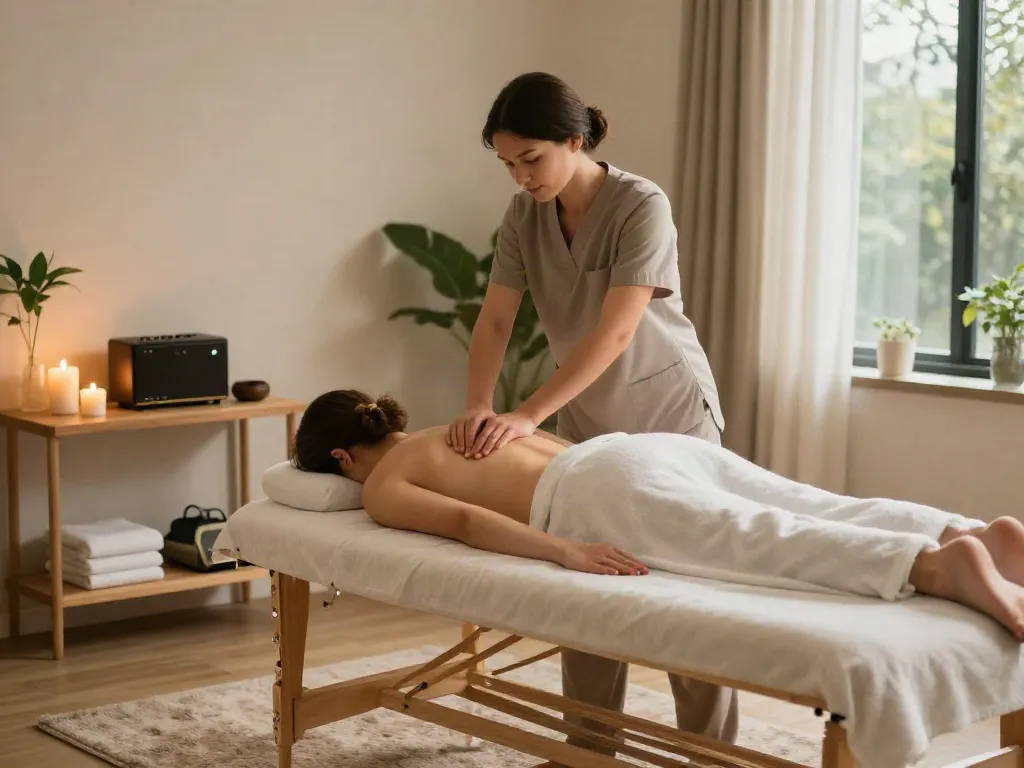 Relaxing 역삼동출장안마 visit with a professional therapist in a serene setting.