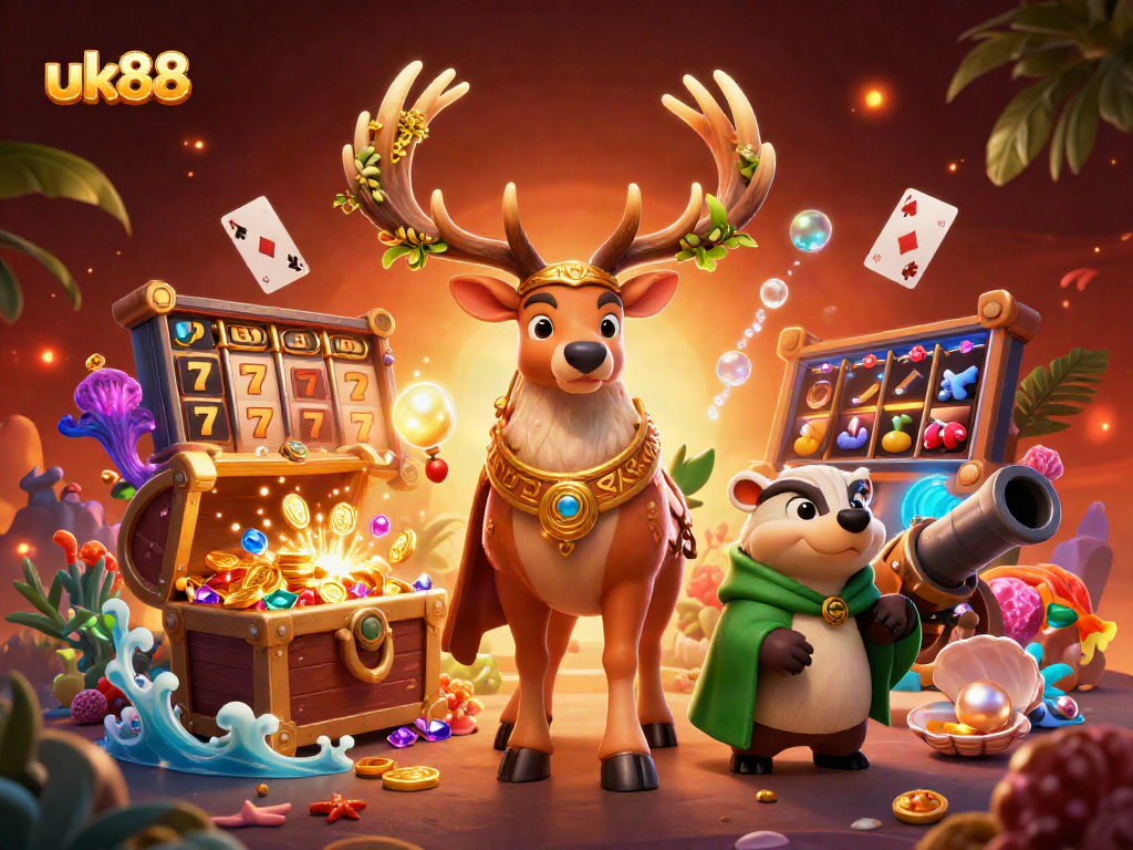 Experience thrilling gameplay with uk88's vibrant casino action featuring character-filled slots.
