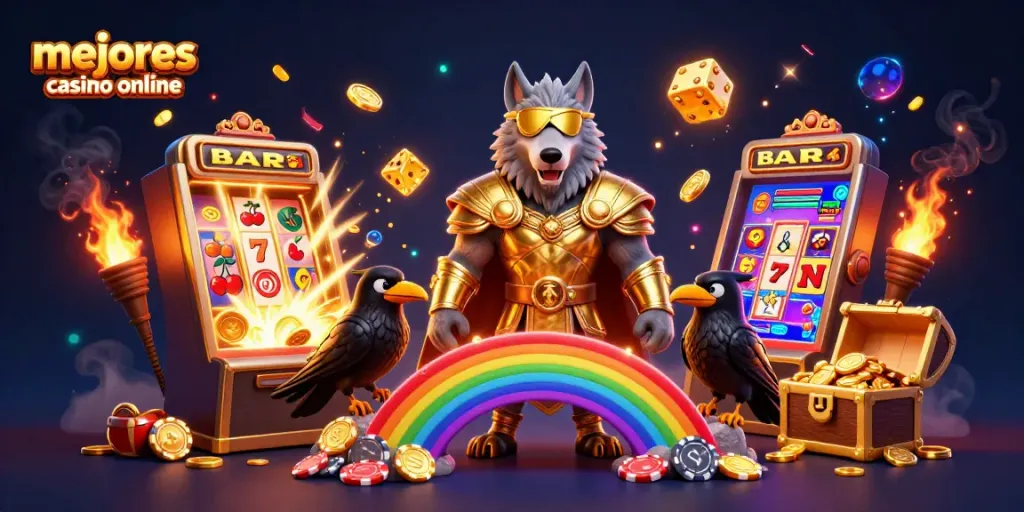 Descubre los mejores casinos online con una escena vibrante de juegos y acción.