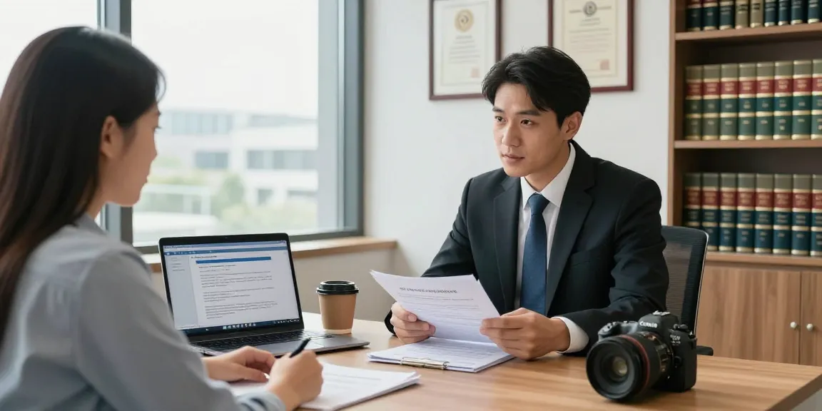 Consulta legal en Valken Legal con un abogado atendiendo a un cliente en un entorno profesional y acogedor.