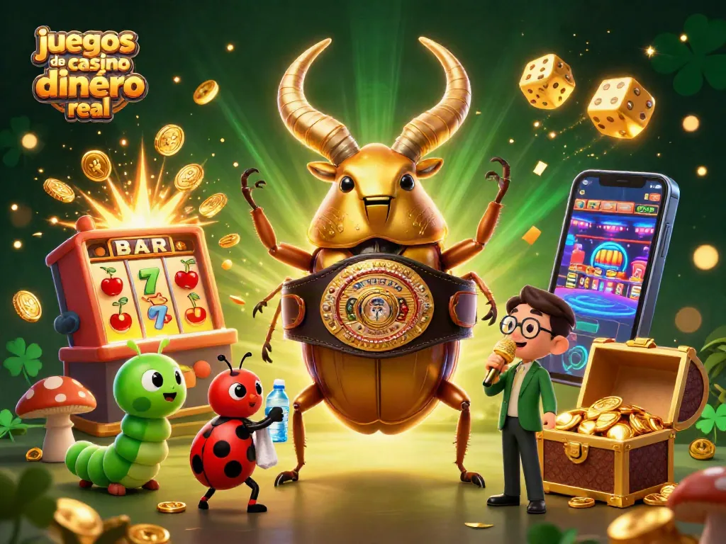 Disfruta juegos de casino dinero real con una emocionante ilustración 3D llena de energía y diversión.