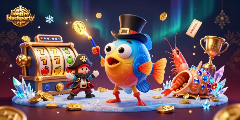 Experience excitement at the bonfireblockparty as the anglerfish attracts winnings and treasures.