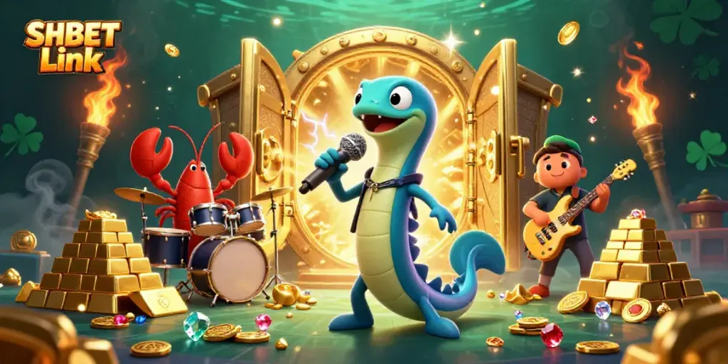 Engage with the SHBET Link as an electric eel DJ and oceanic band ignite the underwater casino scene.