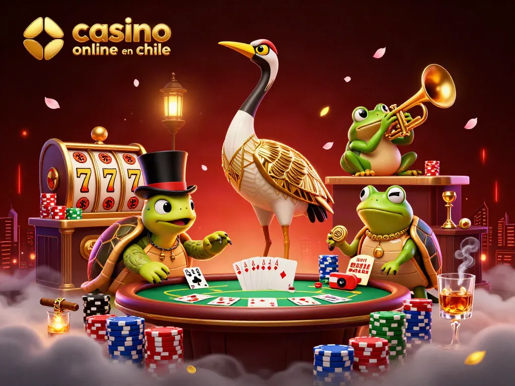Un emocionante momento en un casino online en Chile, con personajes únicos y elementos de juego vibrantes.