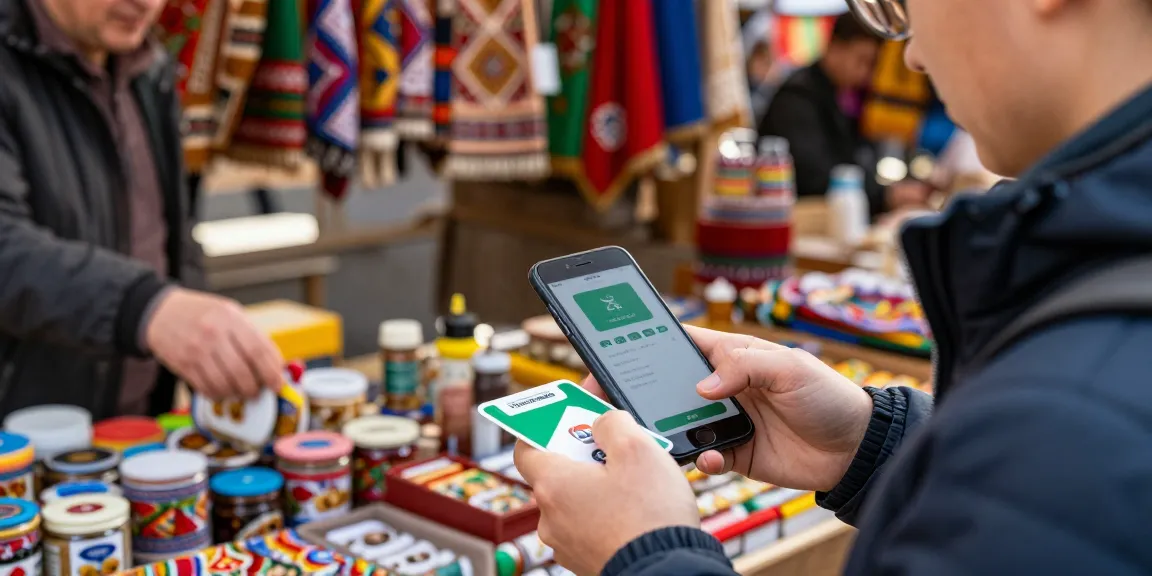 Pagando en un mercado ruso con https://payinrussia.com/ para turistas que buscan soluciones de pago fáciles.