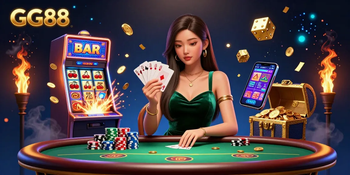 Experience thrilling gameplay at GG88 with a poker showdown and dynamic casino elements.