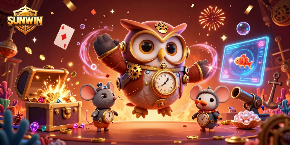 Experience the thrill and excitement of SUNWIN with a vibrant 3D casino illustration showcasing engaging gaming elements.