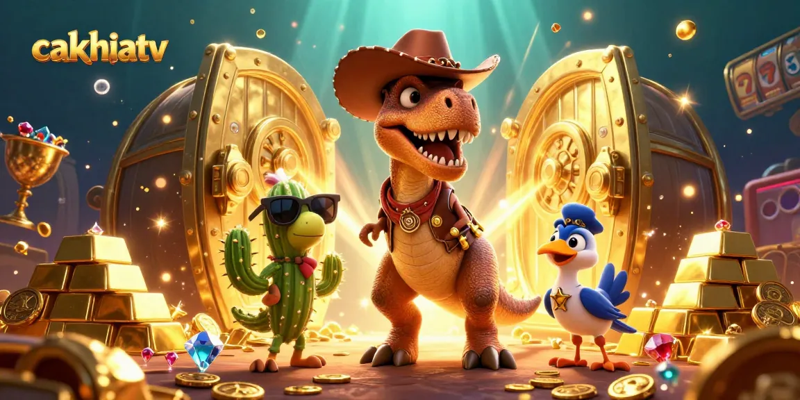 Engage with cakhiatv's thrilling 3D casino adventure featuring cartoon characters and vibrant riches.