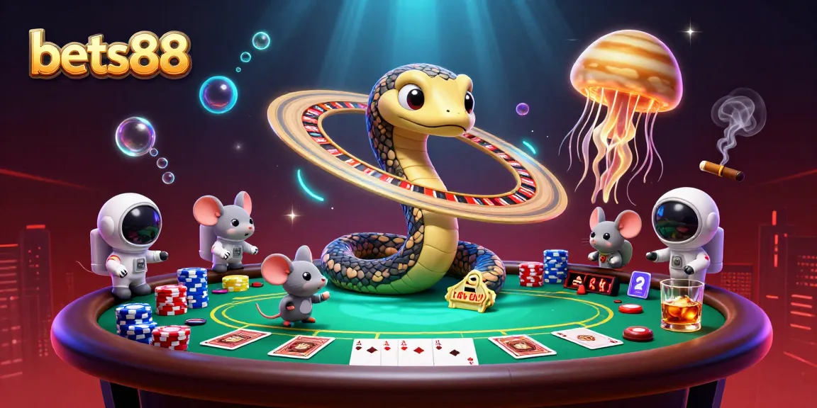 Experience the exhilarating bets88 action with cartoon characters in a vibrant casino scene filled with color and energy.