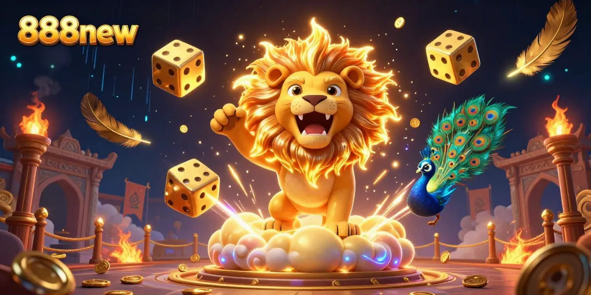 Win big at 888new with an exciting 3D casino scene filled with vibrant game elements.