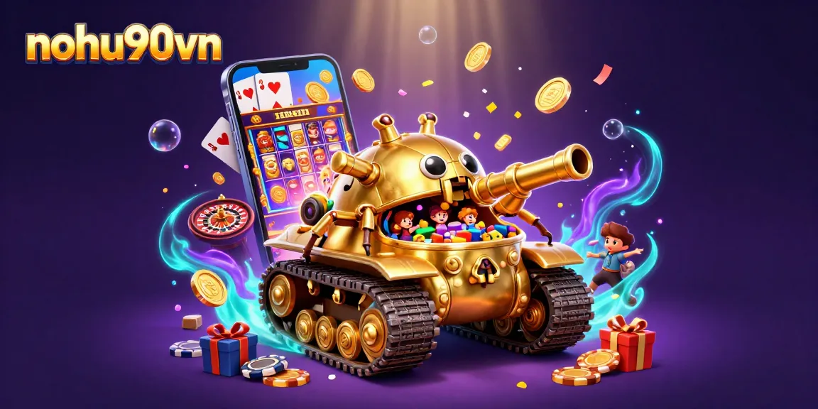 Spin and win at nohu90vn with vibrant slot games and casino-themed illustrations showcasing excitement!
