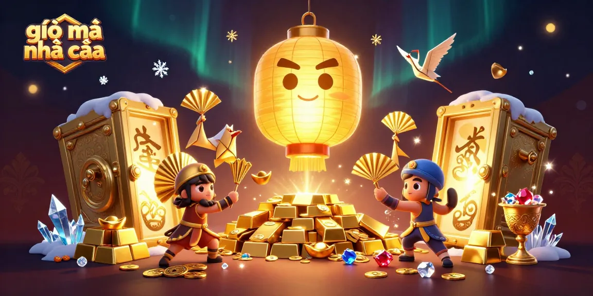 Engage with giải mã nhà cái in this vibrant scene featuring lucky symbols and golden treasures.