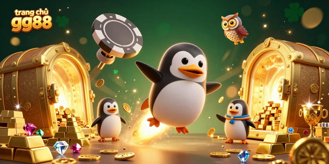 Join the adventure on trang chủ gg88 with golden penguins shooting for casino rewards.