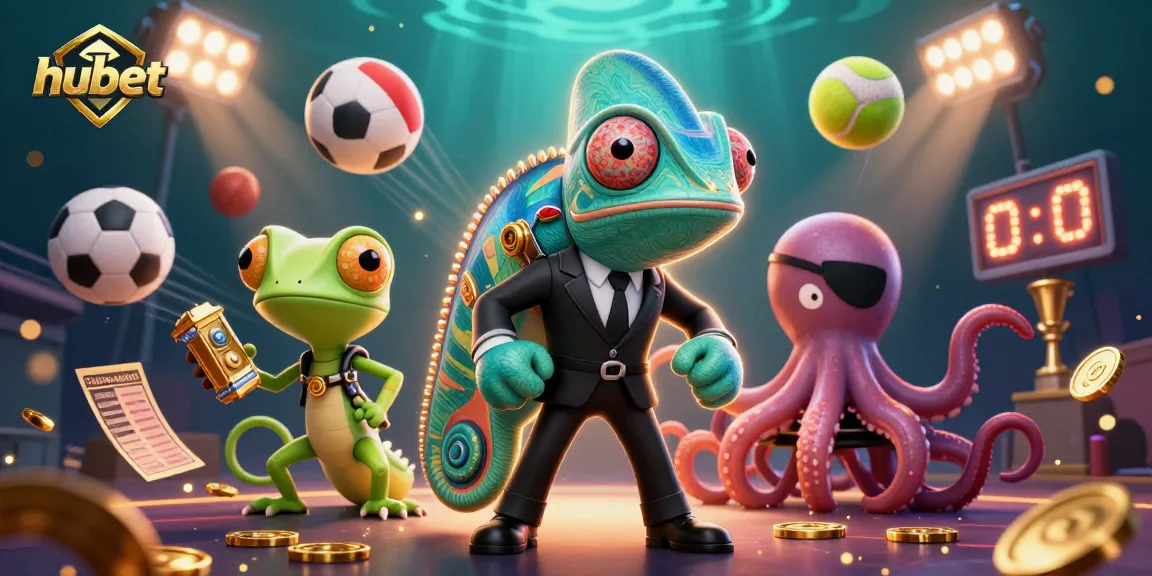 Experience top-tier gambling fun with hubet's vibrant 3D animated casino scene featuring expert characters.