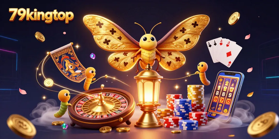 Experience winning moments with 79kingtop as a dazzling atlas moth illuminates casino excitement.
