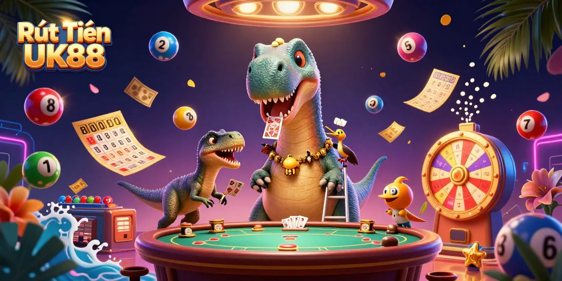 Experience Rút Tiền UK88 with vibrant lottery elements and dynamic casino atmosphere.