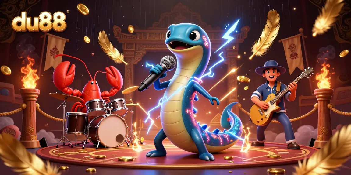 Experience the vibrant energy of du88's underwater casino with a DJ eel, lobster drummer, and seahorse guitarist.